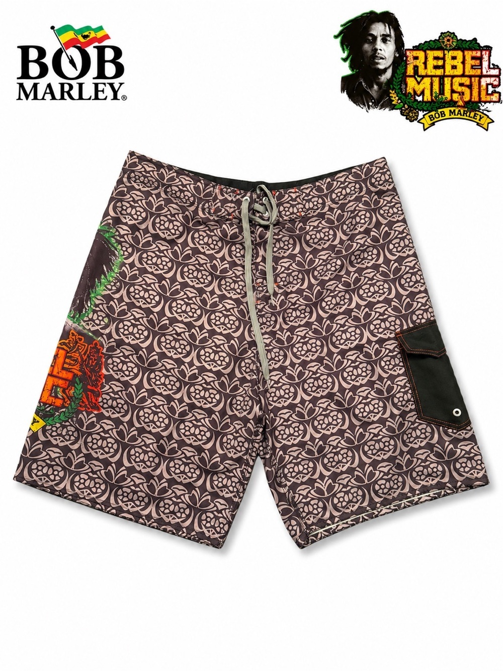 Bob Marley Rebel Music Board Shorts Swim Trunks Men’s Size 36 Surf Beach